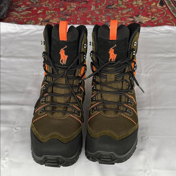 Rugged Outdoor Men's Boots - Olive and Black - Picture 1 of 6